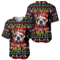 Give Your Heart Bulldog Christmas Baseball Jersey Xmas Holiday Patterns - Wonder Print Shop