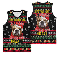 Give Your Heart Bulldog Christmas Basketball Jersey Xmas Holiday Patterns - Wonder Print Shop