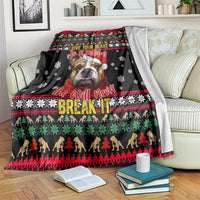 Give Your Heart Bulldog Christmas Blanket Xmas Holiday Patterns - Wonder Print Shop