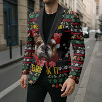 Give Your Heart Bulldog Christmas Blazer Xmas Holiday Patterns - Wonder Print Shop