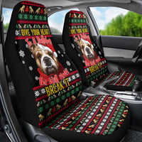 Give Your Heart Bulldog Christmas Car Seat Cover Xmas Holiday Patterns - Wonder Print Shop