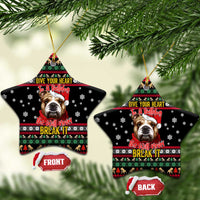 Give Your Heart Bulldog Christmas Ceramic Ornament Xmas Holiday Patterns - Wonder Print Shop