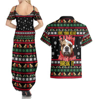 Give Your Heart Bulldog Christmas Couples Matching Summer Maxi Dress and Hawaiian Shirt Xmas Holiday Patterns - Wonder Print Shop
