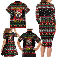 Give Your Heart Bulldog Christmas Family Matching Long Sleeve Bodycon Dress and Hawaiian Shirt Xmas Holiday Patterns - Wonder Print Shop