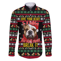 Give Your Heart Bulldog Christmas Family Matching Puletasi and Hawaiian Shirt Xmas Holiday Patterns - Wonder Print Shop