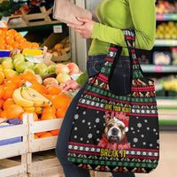 Give Your Heart Bulldog Christmas Grocery Bag Xmas Holiday Patterns - Wonder Print Shop
