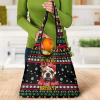 Give Your Heart Bulldog Christmas Grocery Bag Xmas Holiday Patterns - Wonder Print Shop