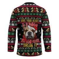 Give Your Heart Bulldog Christmas Hockey Jersey Xmas Holiday Patterns - Wonder Print Shop