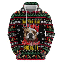 Give Your Heart Bulldog Christmas Hoodie Xmas Holiday Patterns - Wonder Print Shop