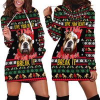 Give Your Heart Bulldog Christmas Hoodie Dress Xmas Holiday Patterns - Wonder Print Shop