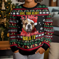 Give Your Heart Bulldog Christmas Kid Ugly Christmas Sweater Xmas Holiday Patterns - Wonder Print Shop