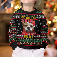 Give Your Heart Bulldog Christmas Kid Ugly Christmas Sweater Xmas Holiday Patterns - Wonder Print Shop