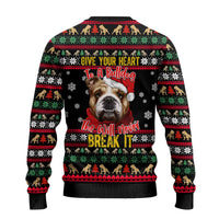 Give Your Heart Bulldog Christmas Ugly Christmas Sweater Xmas Holiday Patterns - Wonder Print Shop