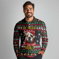 Give Your Heart Bulldog Christmas Long Sleeve Polo Shirt Xmas Holiday Patterns - Wonder Print Shop