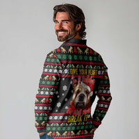 Give Your Heart Bulldog Christmas Long Sleeve Polo Shirt Xmas Holiday Patterns - Wonder Print Shop