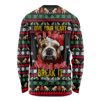 Give Your Heart Bulldog Christmas Long Sleeve Shirt Xmas Holiday Patterns - Wonder Print Shop