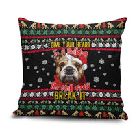 Give Your Heart Bulldog Christmas Pillow Cover Xmas Holiday Patterns - Wonder Print Shop