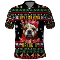 Give Your Heart Bulldog Christmas Polo Shirt Xmas Holiday Patterns - Wonder Print Shop