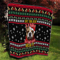 Give Your Heart Bulldog Christmas Quilt Xmas Holiday Patterns - Wonder Print Shop