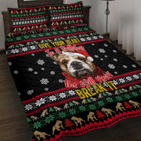 Give Your Heart Bulldog Christmas Quilt Bed Set Xmas Holiday Patterns - Wonder Print Shop