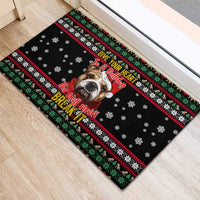 Give Your Heart Bulldog Christmas Rubber Doormat Xmas Holiday Patterns - Wonder Print Shop