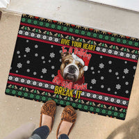 Give Your Heart Bulldog Christmas Rubber Doormat Xmas Holiday Patterns - Wonder Print Shop