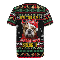 Give Your Heart Bulldog Christmas Rugby Jersey Xmas Holiday Patterns - Wonder Print Shop