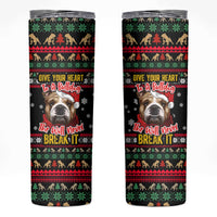 Give Your Heart Bulldog Christmas Skinny Tumbler Xmas Holiday Patterns - Wonder Print Shop