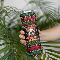 Give Your Heart Bulldog Christmas Skinny Tumbler Xmas Holiday Patterns - Wonder Print Shop