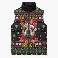 Give Your Heart Bulldog Christmas Sleeveless Puffer Jacket Xmas Holiday Patterns - Wonder Print Shop