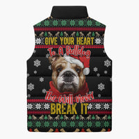 Give Your Heart Bulldog Christmas Sleeveless Puffer Jacket Xmas Holiday Patterns - Wonder Print Shop