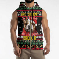 Give Your Heart Bulldog Christmas Sleeveless Zip Hoodie Xmas Holiday Patterns - Wonder Print Shop