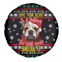 Give Your Heart Bulldog Christmas Spare Tire Cover Xmas Holiday Patterns - Wonder Print Shop