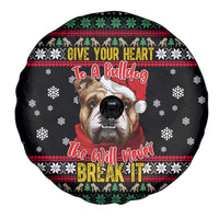Give Your Heart Bulldog Christmas Spare Tire Cover Xmas Holiday Patterns - Wonder Print Shop