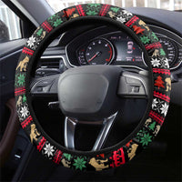 Give Your Heart Bulldog Christmas Steering Wheel Cover Xmas Holiday Patterns - Wonder Print Shop