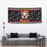 Give Your Heart Bulldog Christmas Tapestry Xmas Holiday Patterns - Wonder Print Shop