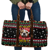 Give Your Heart Bulldog Christmas Travel Bag Xmas Holiday Patterns - Wonder Print Shop