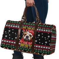 Give Your Heart Bulldog Christmas Travel Bag Xmas Holiday Patterns - Wonder Print Shop