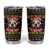 Give Your Heart Bulldog Christmas Tumbler Cup Xmas Holiday Patterns - Wonder Print Shop