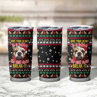 Give Your Heart Bulldog Christmas Tumbler Cup Xmas Holiday Patterns - Wonder Print Shop