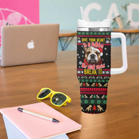 Give Your Heart Bulldog Christmas Tumbler With Handle Xmas Holiday Patterns - Wonder Print Shop