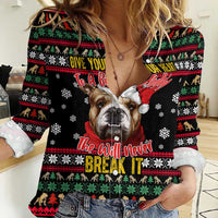 Give Your Heart Bulldog Christmas Women Casual Shirt Xmas Holiday Patterns - Wonder Print Shop