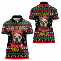 Give Your Heart Bulldog Christmas Women Polo Shirt Xmas Holiday Patterns - Wonder Print Shop