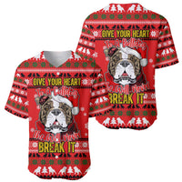 Give Your Heart Pitbull Dog Christmas Baseball Jersey Xmas Holiday Patterns - Wonder Print Shop