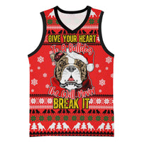 Give Your Heart Pitbull Dog Christmas Basketball Jersey Xmas Holiday Patterns - Wonder Print Shop
