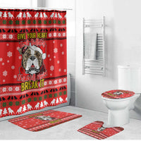 Give Your Heart Pitbull Dog Christmas Bathroom Set Xmas Holiday Patterns - Wonder Print Shop