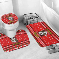 Give Your Heart Pitbull Dog Christmas Bathroom Set Xmas Holiday Patterns - Wonder Print Shop