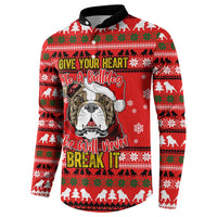 Give Your Heart Pitbull Dog Christmas Button Sweatshirt Xmas Holiday Patterns - Wonder Print Shop
