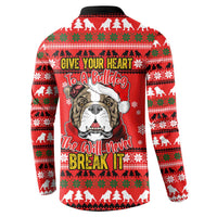 Give Your Heart Pitbull Dog Christmas Button Sweatshirt Xmas Holiday Patterns - Wonder Print Shop