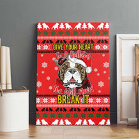 Give Your Heart Pitbull Dog Christmas Canvas Wall Art Xmas Holiday Patterns - Wonder Print Shop